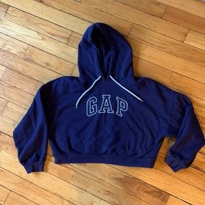 Cropped Women’s Gap Navy Blue Hoodie Sweatshirt